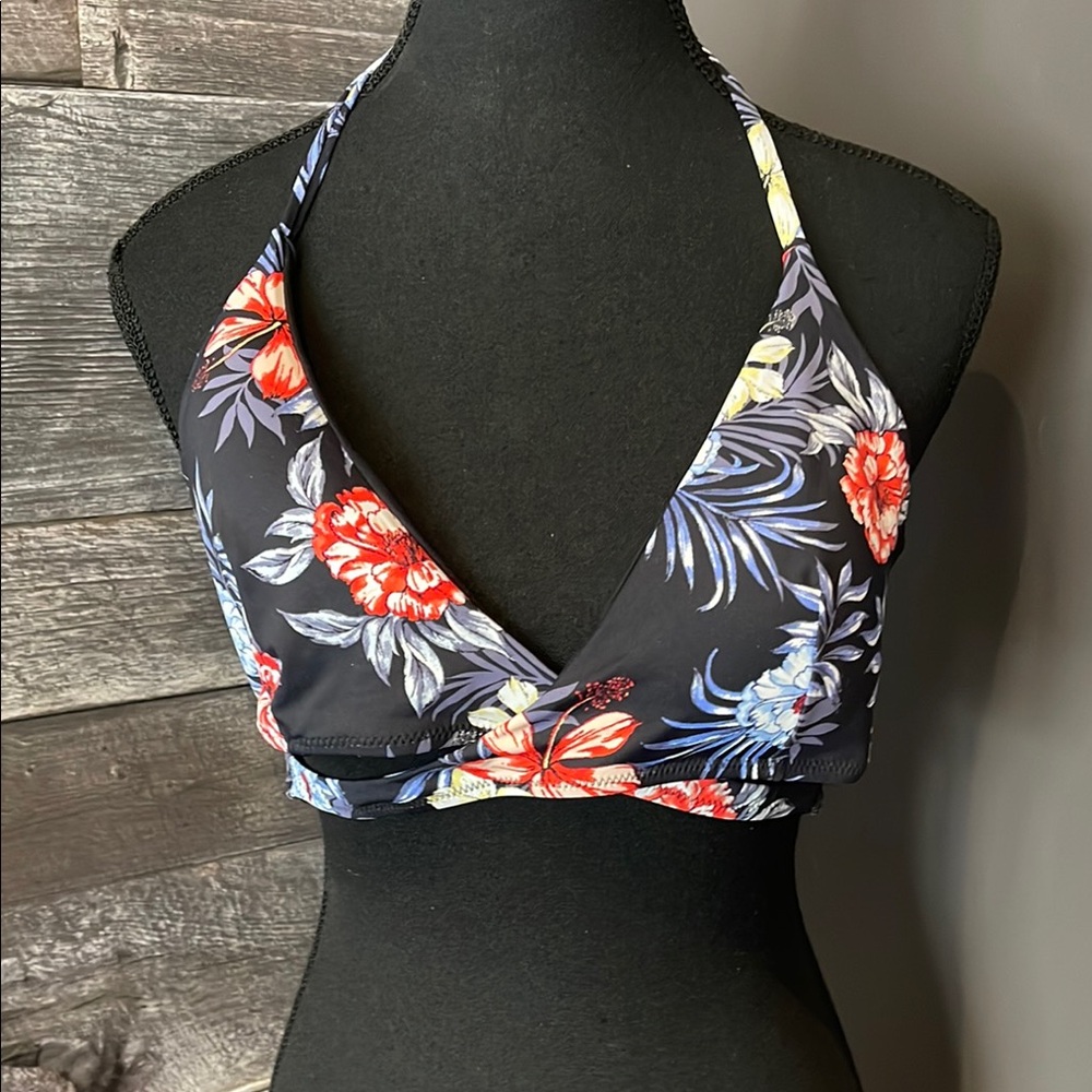 Floral Halter Bikini Top NWOT